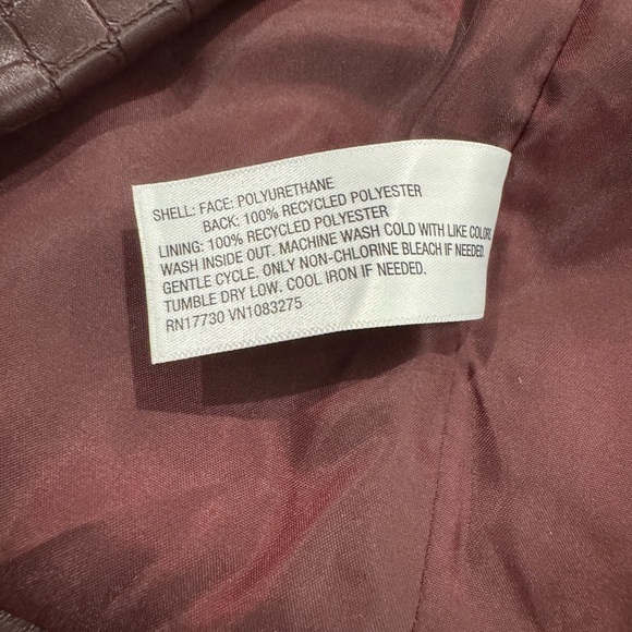 NWT A New Day Women’s Faux Croc Trench Coat - Burgundy Size Small - Picture 5 of 5